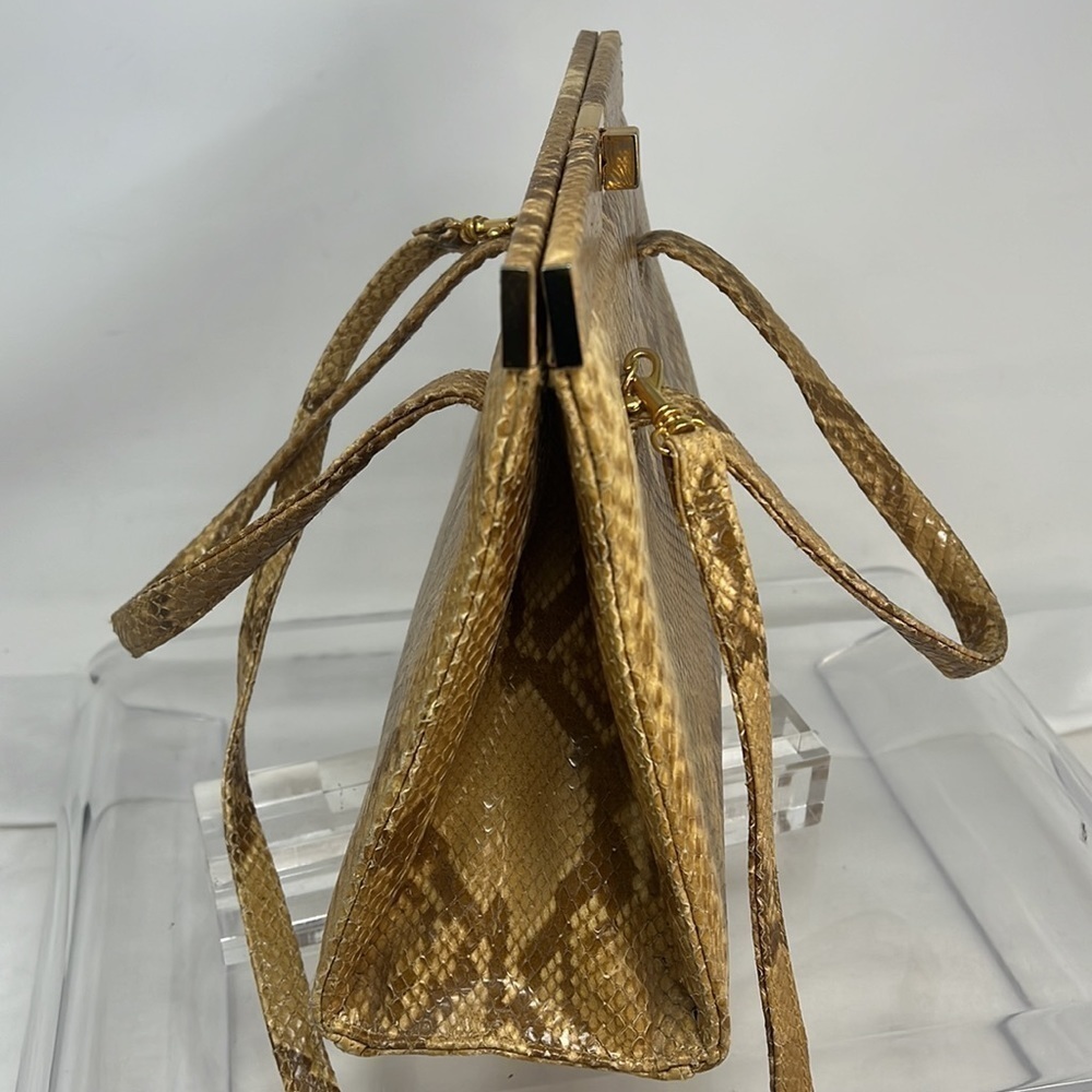 Susan Gail Python Structured Hand Bag Shoulder Bag - image 9